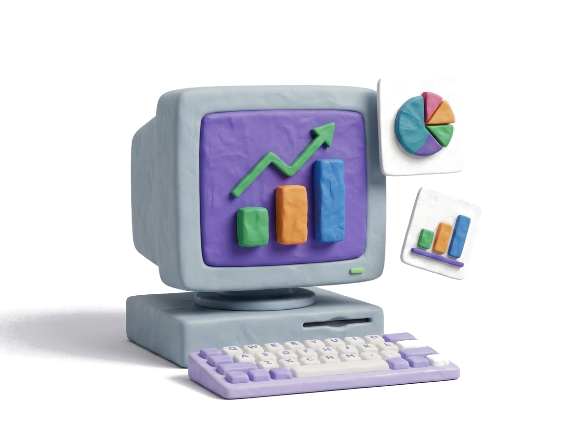 Claymation dashboard met grafieken