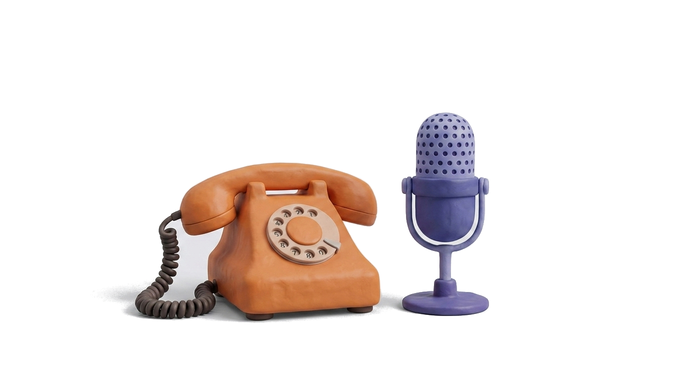 Claymation telefoon en microfoon